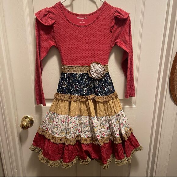 Mustard Pie Kids Matching Set - Red and Gold - Picture 4 of 10